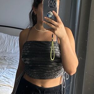 Black and grey crop top